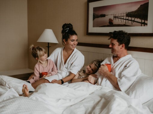 Summerland Waterfront Resort family in bed