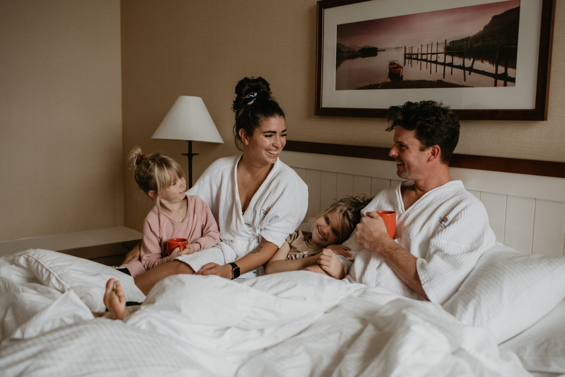 Summerland Waterfront Resort family in bed