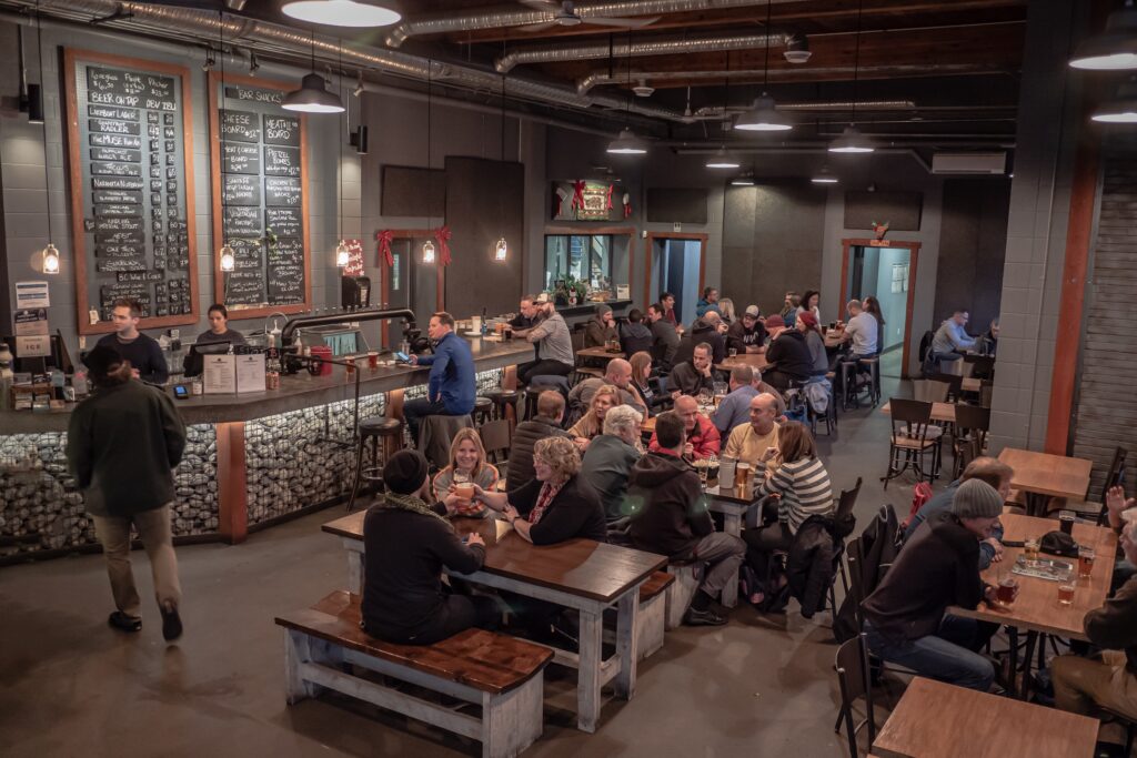 The taproom at Cannery Brewing is the place to be