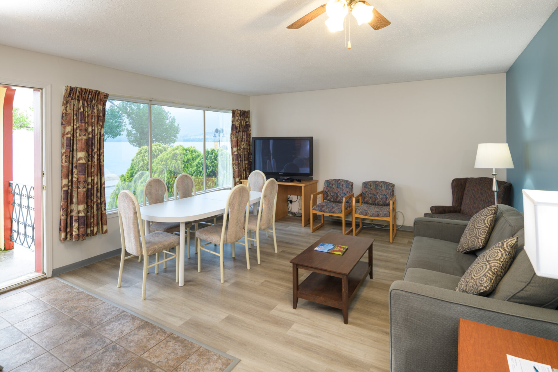 spanish villa motel living room