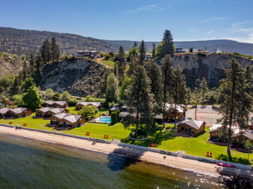sandy beach lodge aerial view beach