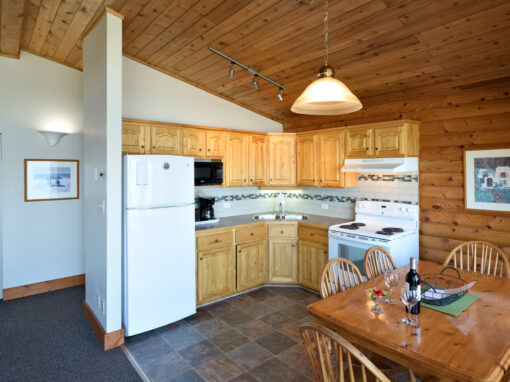 sandy beach lodge cabin kitchen