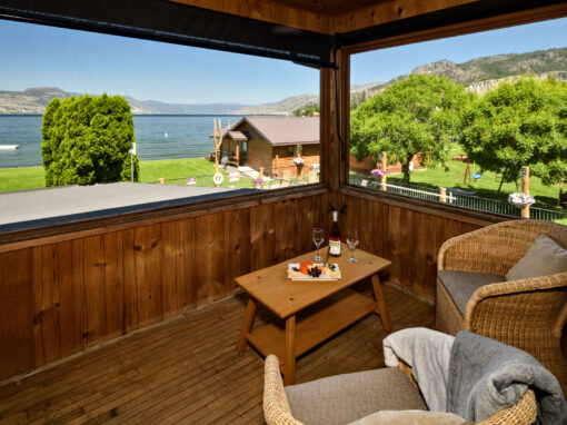 sandy beach lodge patio views