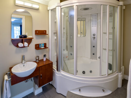 above the beach bathroom with shower