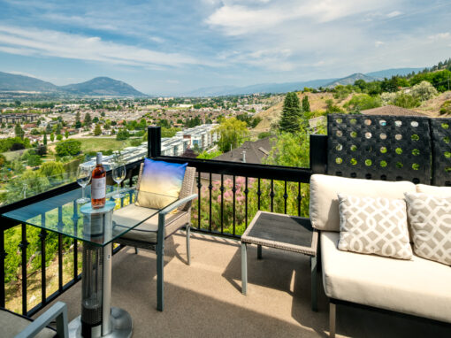 above the beach patio with Penticton views
