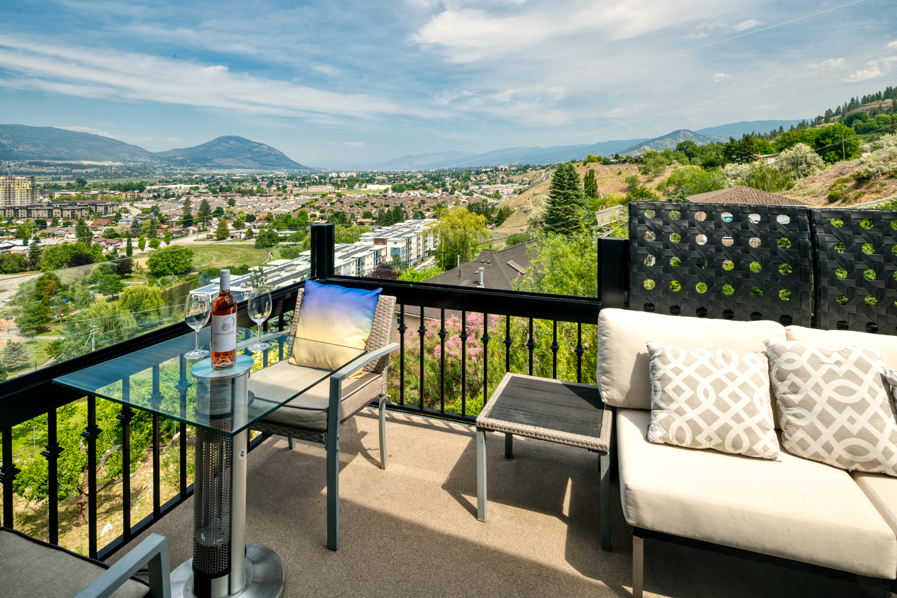 above the beach patio with Penticton views