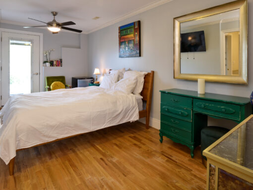 above the beach bedroom with green dresser