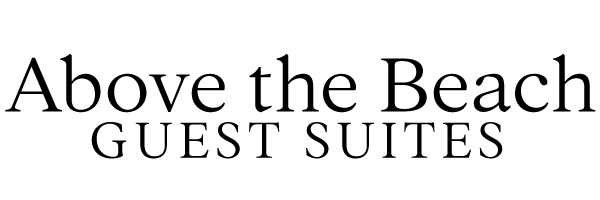 above the beach guest suites logo - black font