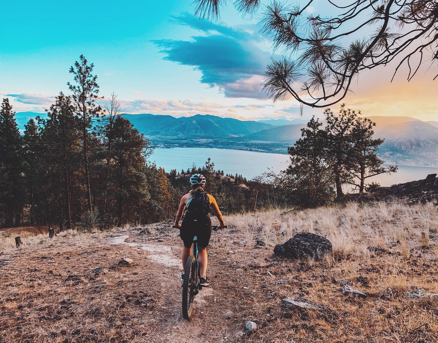 Hootshide Out Instagram picture of a women riding a mountain bike in three blind mice trail network