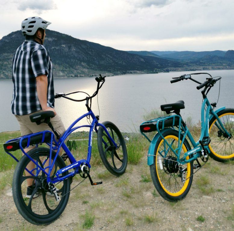 Aaron Sanders Pedego Penticton overlooking Okanagan Lake