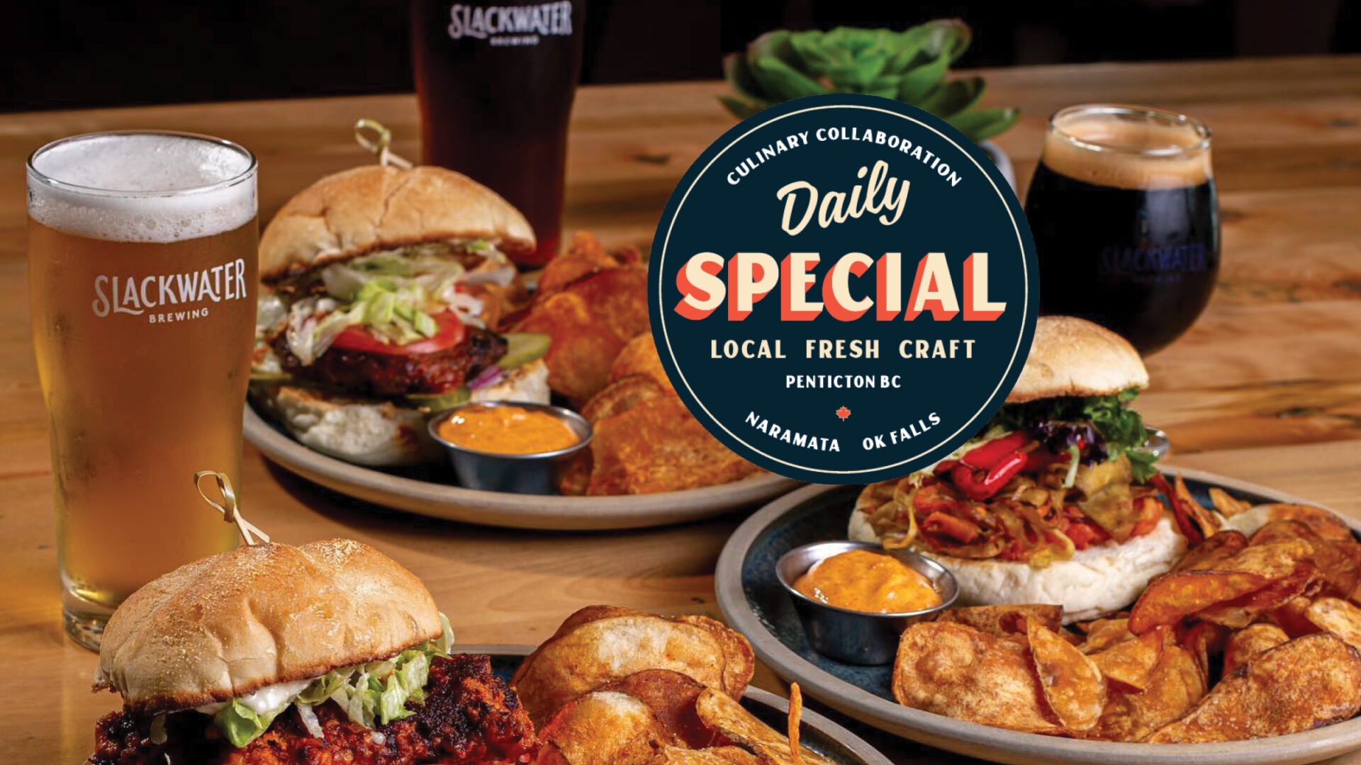 Daily Special - Slackwater food and beer spread