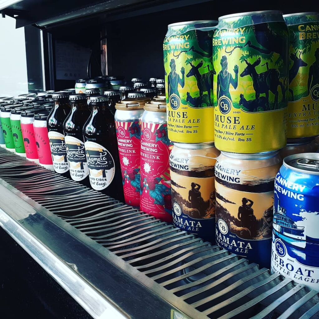 Beer and Cider displayed in Brodo Kitchen fridge