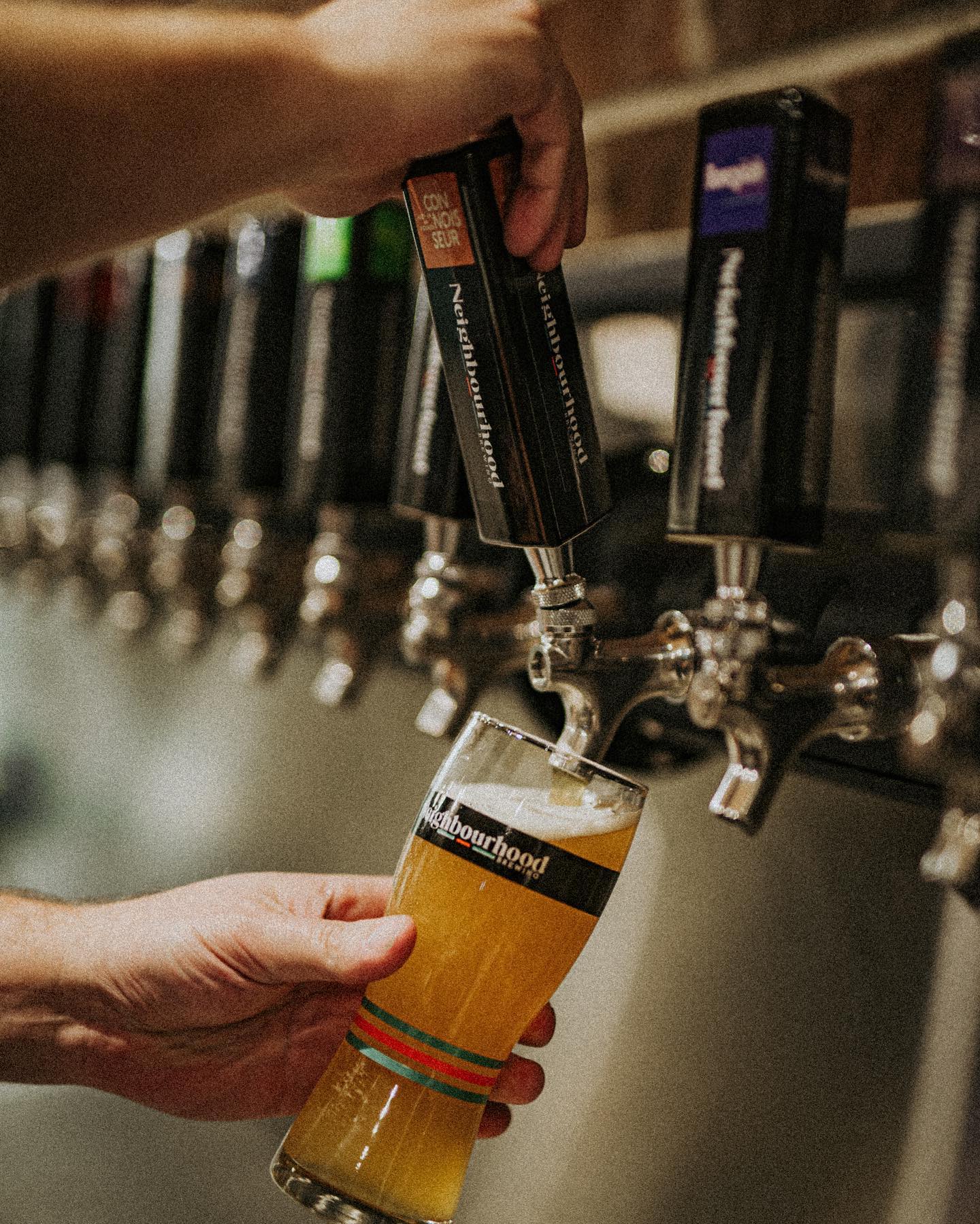 Pint being poured at Neighbourhood Brewery