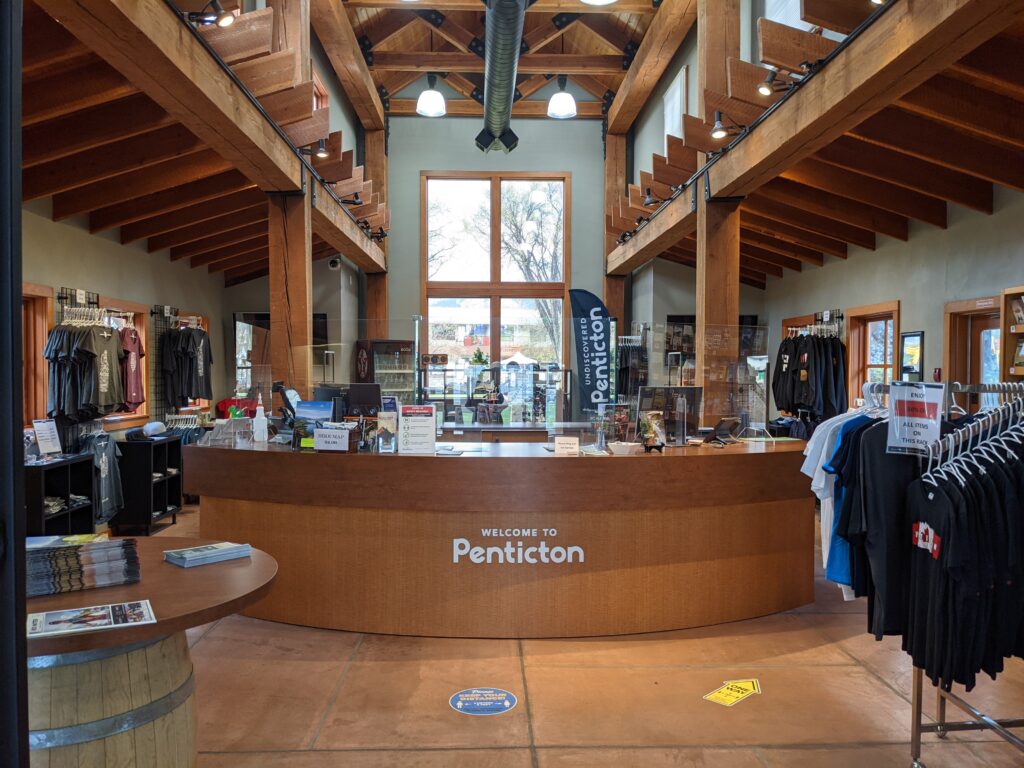 The interior of the Penticton Visitor Centre is shown