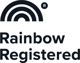 Rainbow Registered black logo