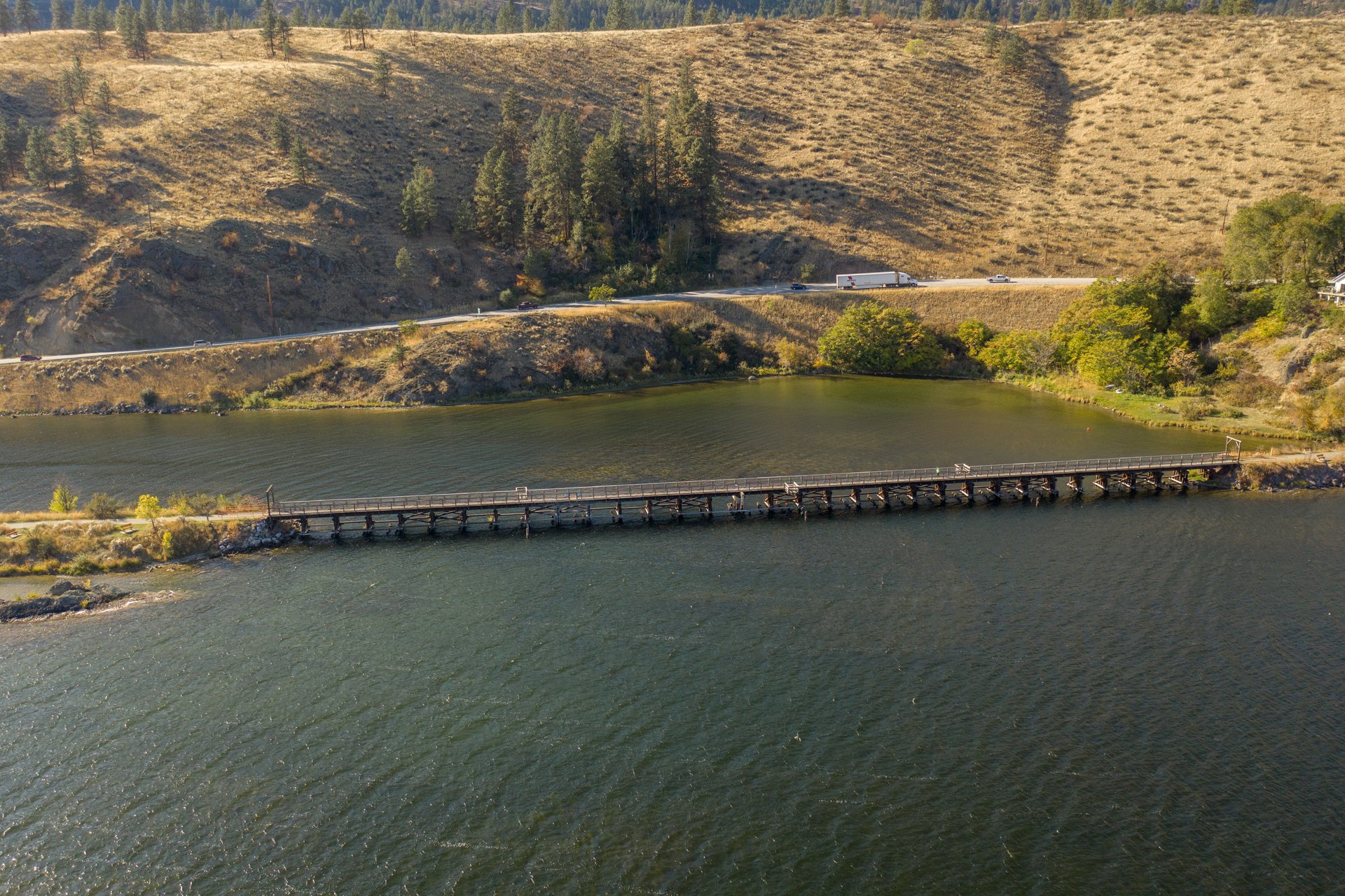 ok falls full trestle bridge aerial