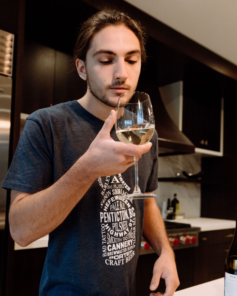 beer tshirt glass of wine