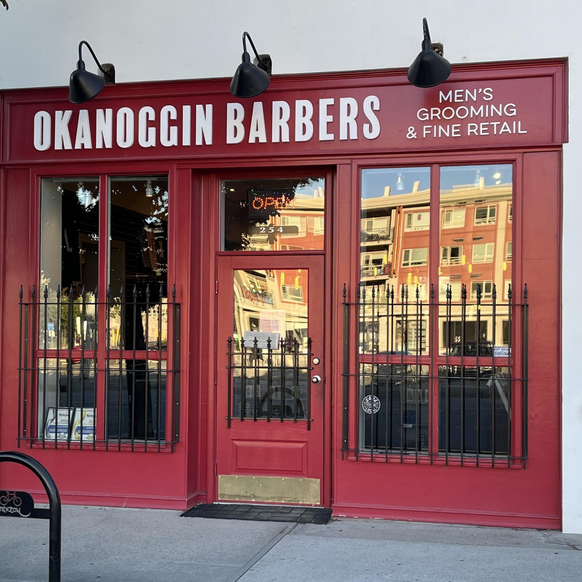 okanoggin barbers red building front exterior