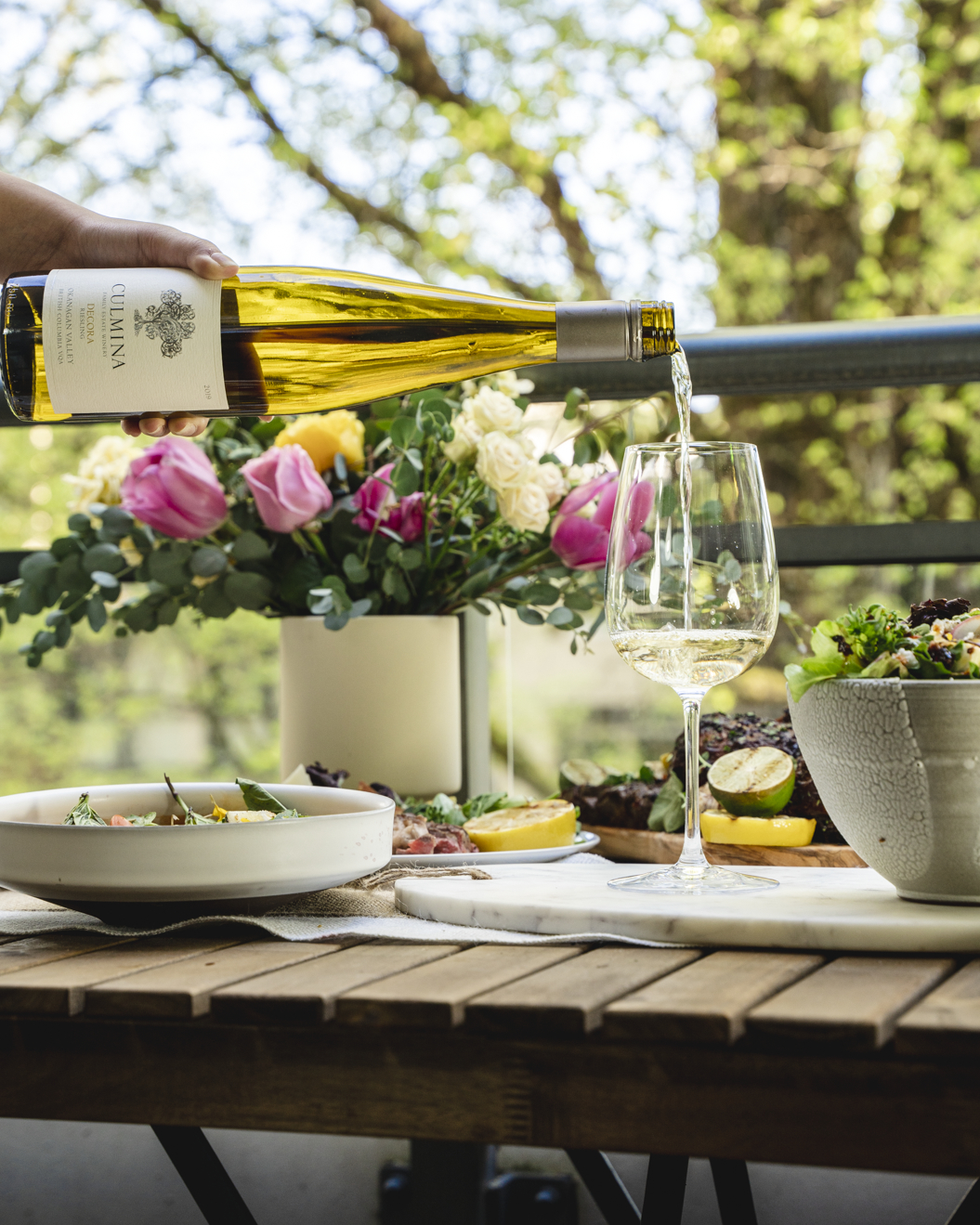Culmina Family Estate Winery wine pouring sprintime