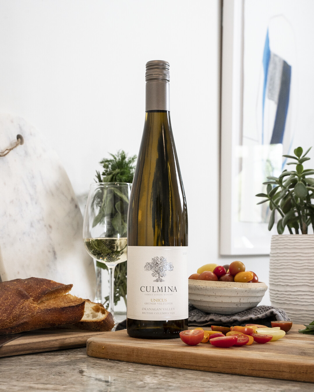 Culmina Family Estate Winery wine bottle on table