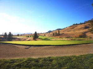Fairview Mountain golf course sand trap and green