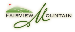 Fairview Mountain golf course logo green text