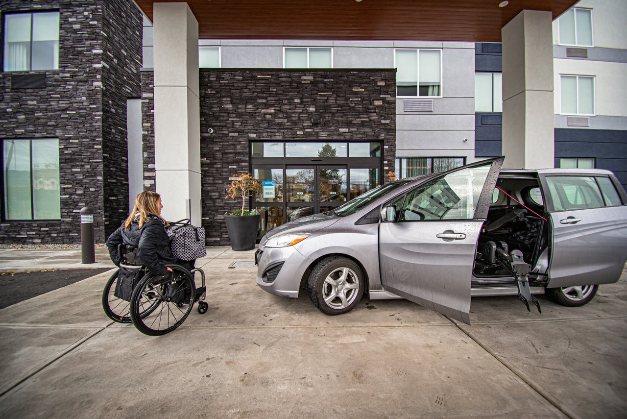 Accessible Tourism - accessible hotel with wheelchair accessible parking and rooms at fairfield inn and suites