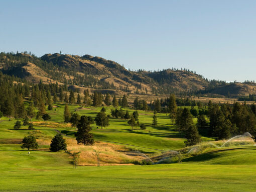 Fairview Mountain golf course mountain backdrop and green fairway