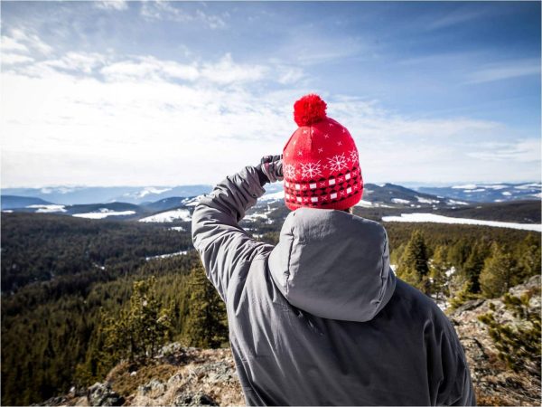Hoodoo Mountain top snowshoe tour views at Apex