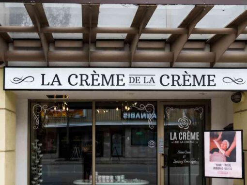 Front of La Crème Skincare Boutique located in Penticton BC