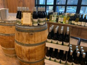 Lakeboat winery display of wines