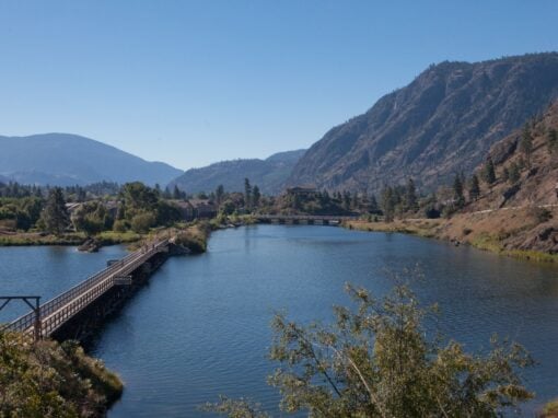 trestle bridge leading into okanagan falls along the kvr