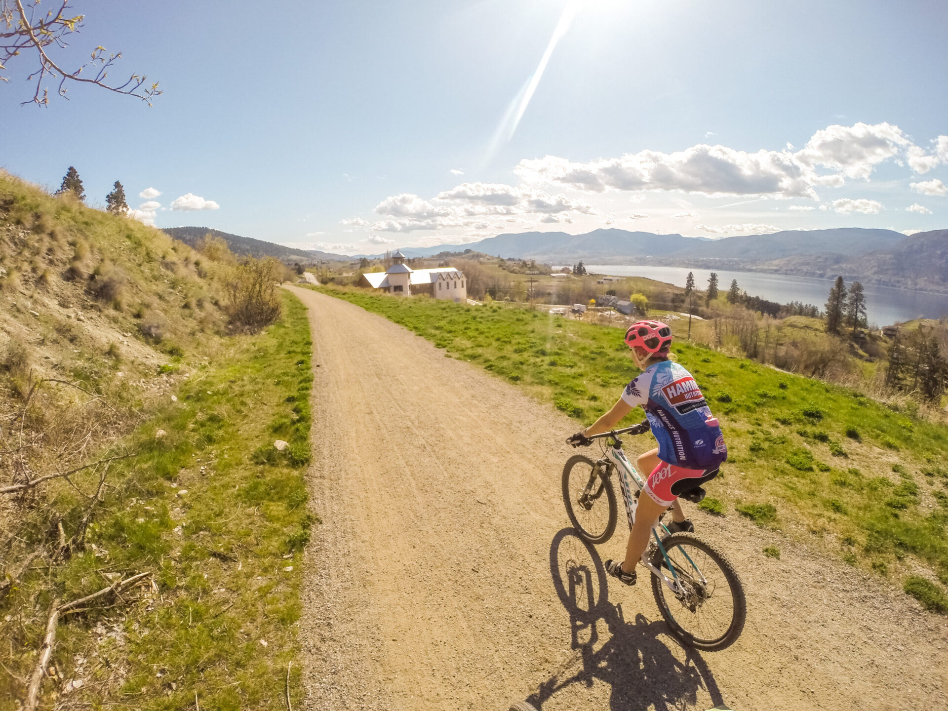 cycling on the kvr trail naramata bench above hillside winery