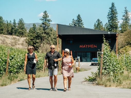 Guests walking from Mayhem Wines