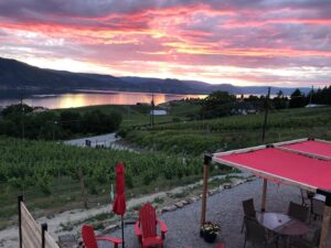 chain reaction winery tasting patio sunset views