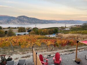 chain reaction winery tasting patio views of Okanagan Lake