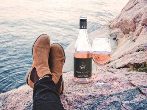 black market wine company rose by the lake feet crossed