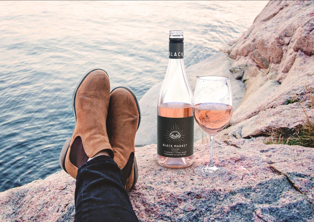 black market wine company rose by the lake feet crossed