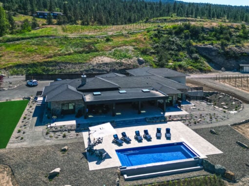 Desert Star Estate Aerial shot of property with outdoor pool