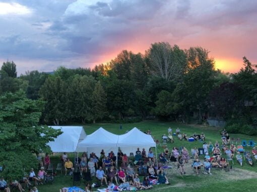naramata centre group at sunset on lawn