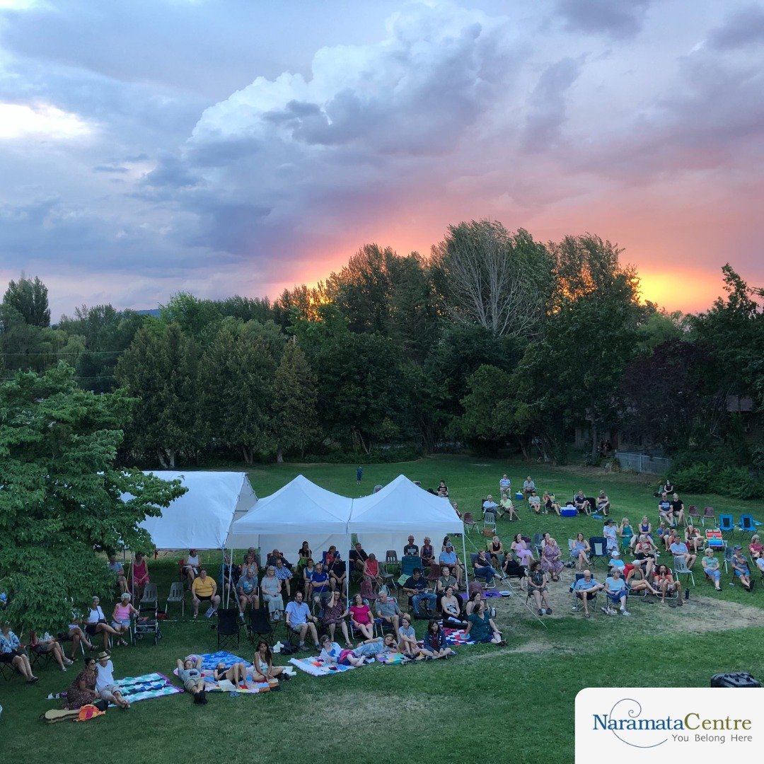 naramata centre group at sunset on lawn