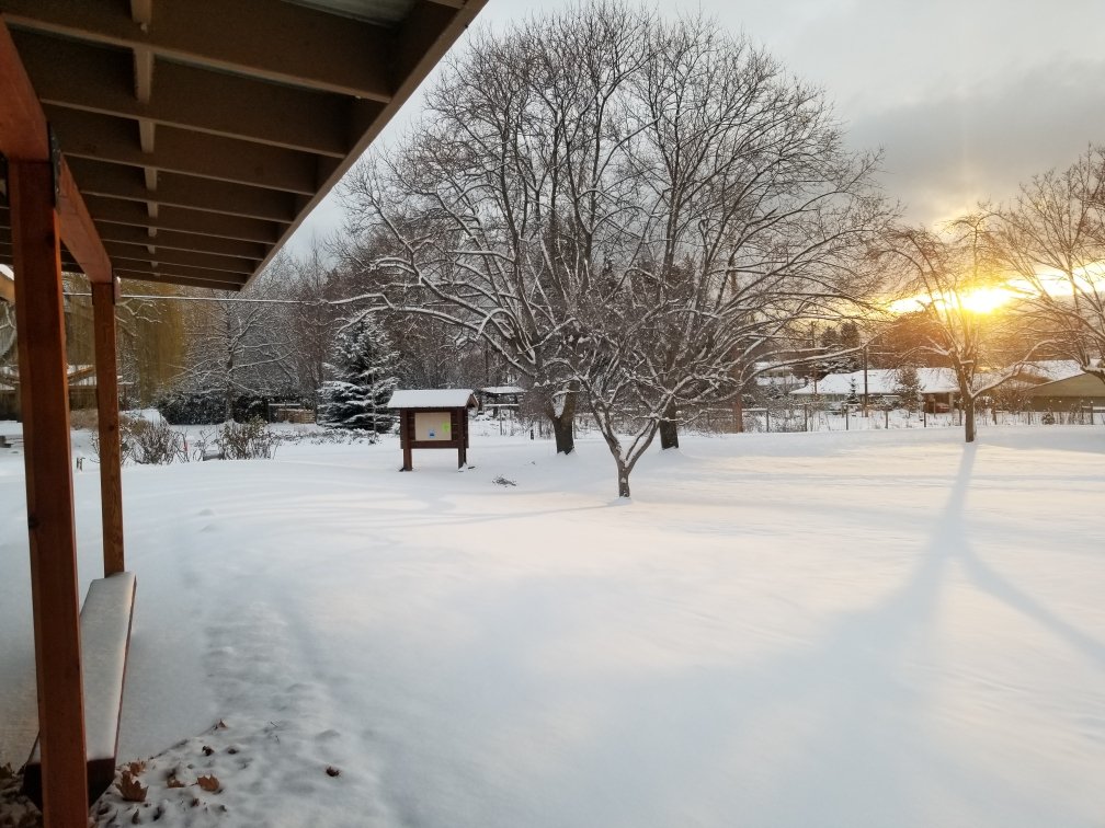 Naramata Centre Columbia lawn in Winter