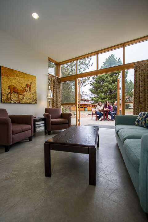 Naramata Centre Orchard Court accommodations Living area Working