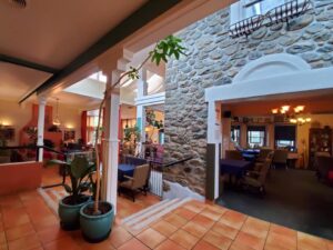 Zias Stonehouse interior with stone wall