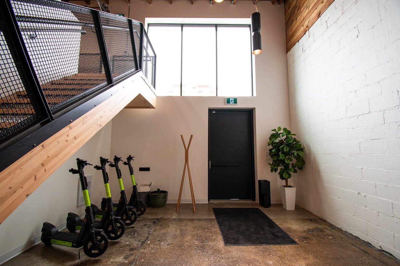 The Standard Space entryway with scooters