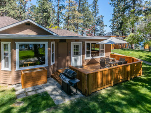 Ponderosa Point willow cabin exterior