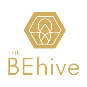 The BeHive Logo gold lettering
