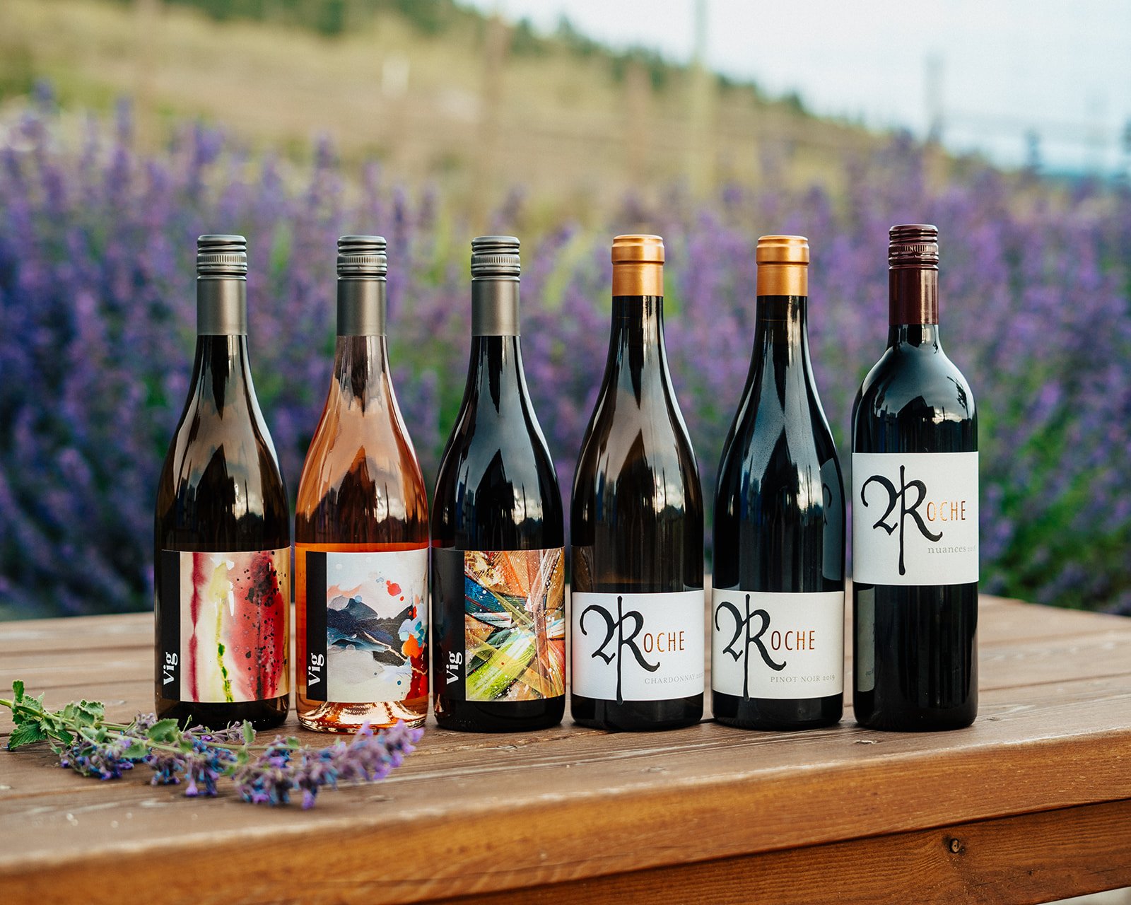 roches wine bottle lineup