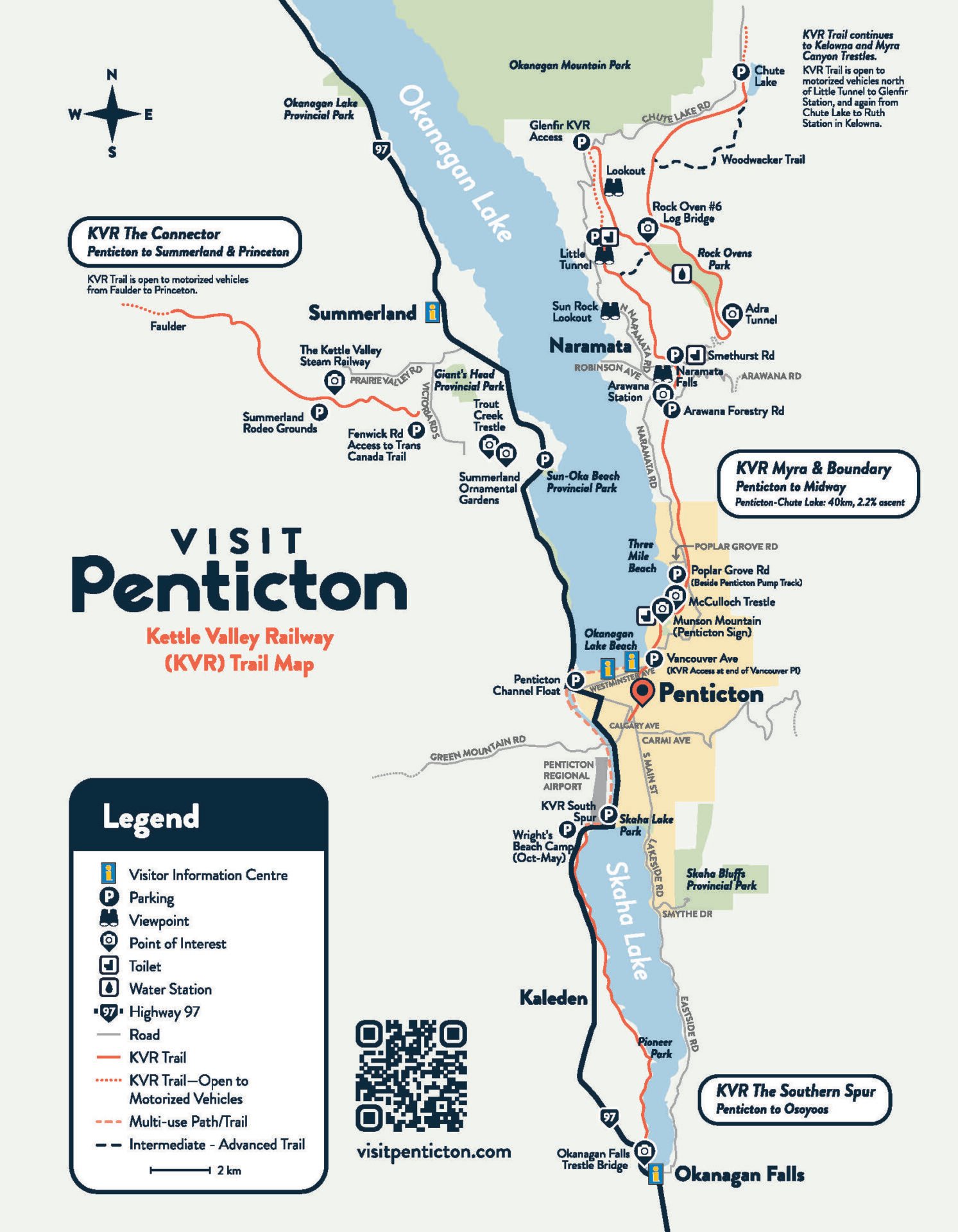 Penticton KVR Bike Trail Map