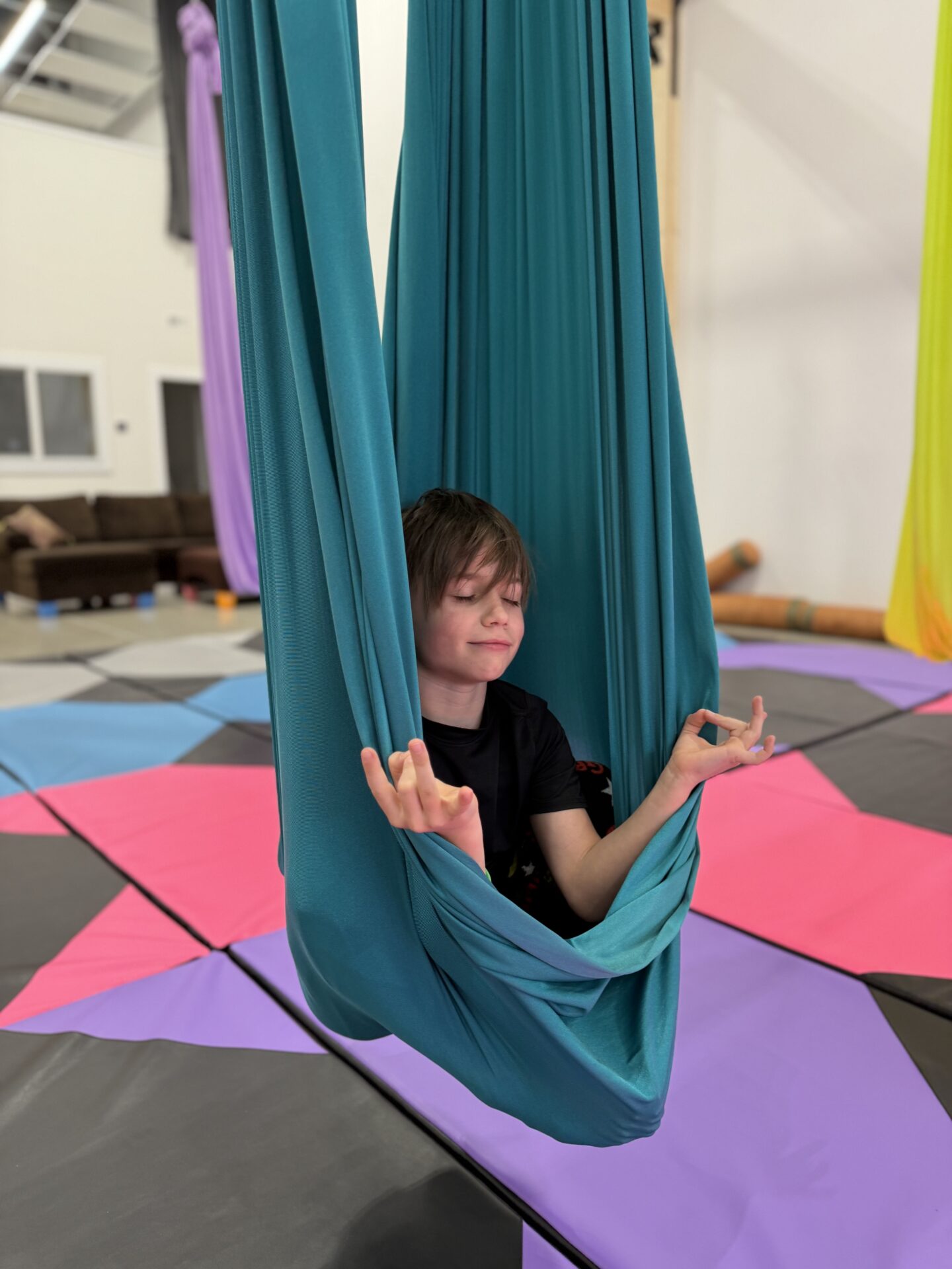 Aerial yoga in Penticton.